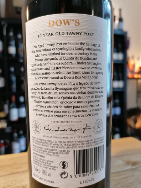 Dow`s 10 years old Port